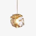 Premium Brass Ice Crackle Glass Pendant Light