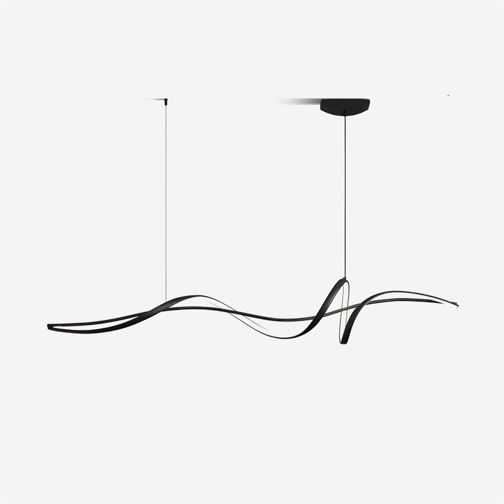Aveline Black LED Wave Pendant Fixture Energy Efficient