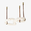 Alabaster Pendant Light With Leather Straps For Warm Glow