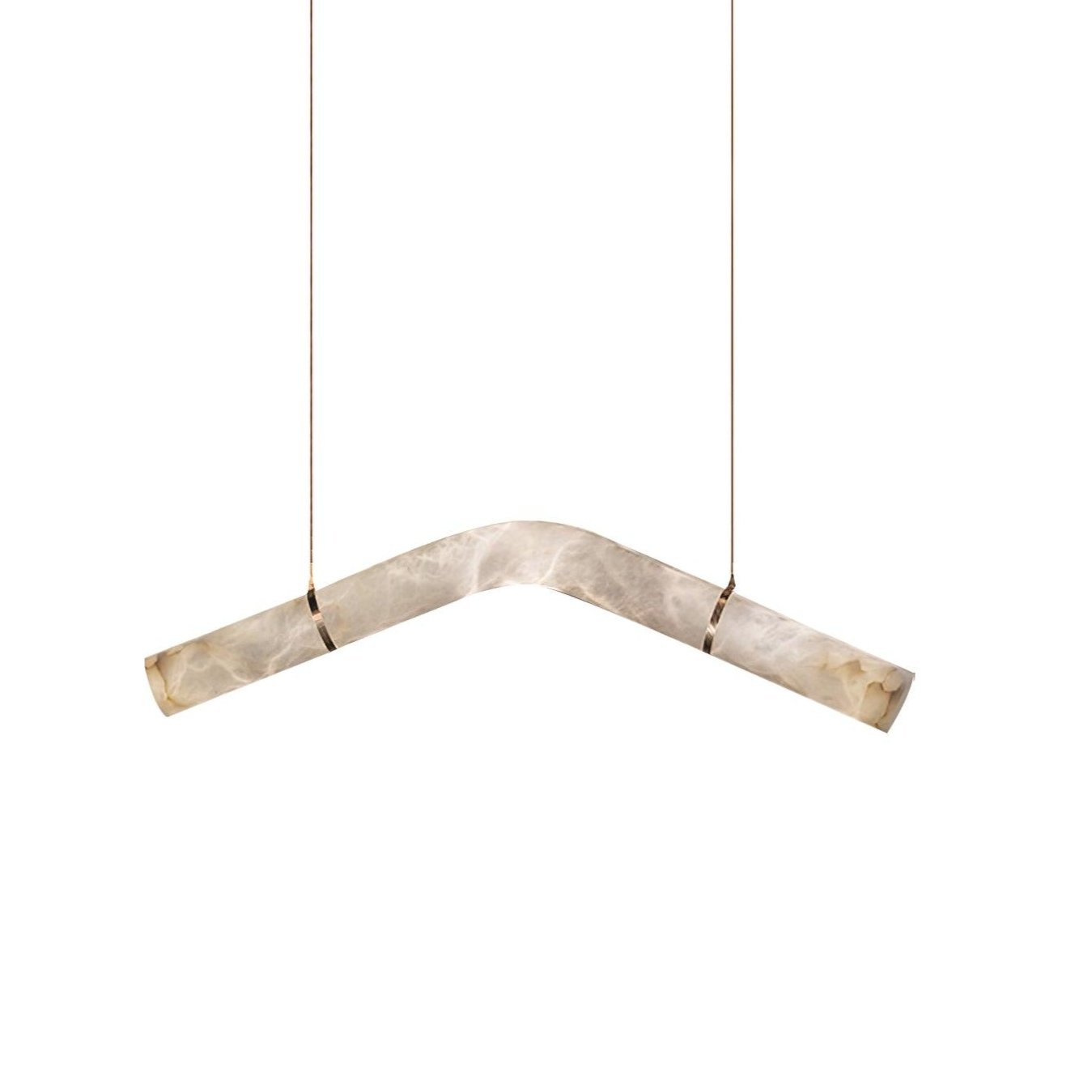 Alabaster Pendant Light With Leather Straps For Warm Glow