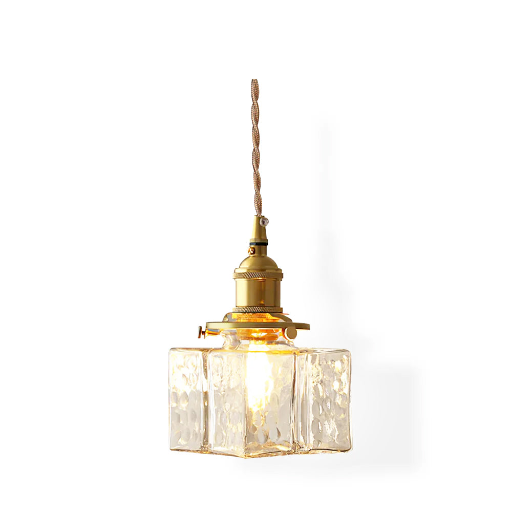 Vintage Glass Brass Hammered Pendant Light For Warm Ambience