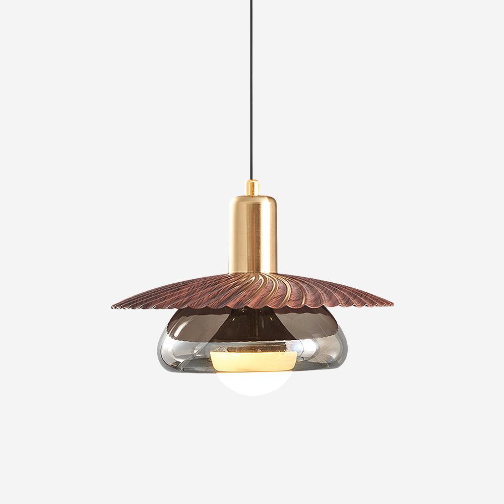 Brass Glass Pendant Light With Integrated Led Dimmable