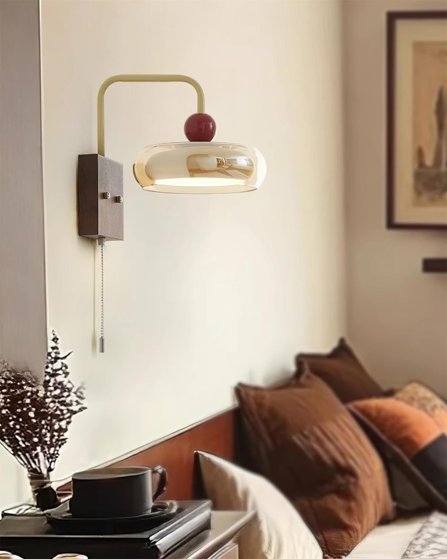 Retro Metal And Glass Wall Light With Three Colour Led Dimmable
