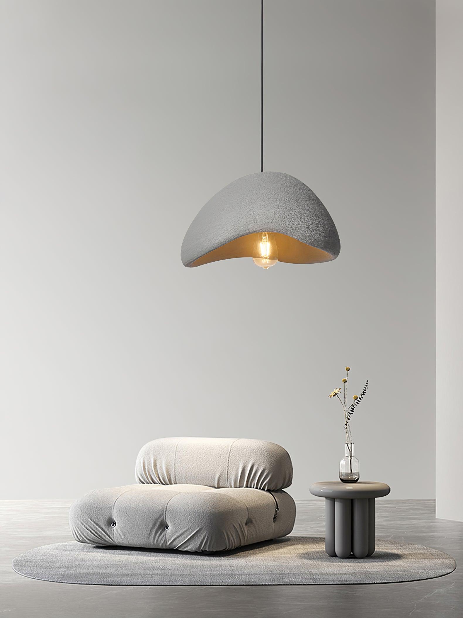 Organic Curved Pendant Light With Soft Texture