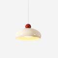 Elegant Dome Pendant Light in White and Red