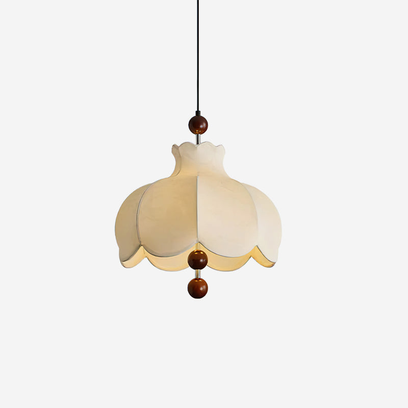 Pendant Lamp With Walnut Wood Accents And Warm Lighting
