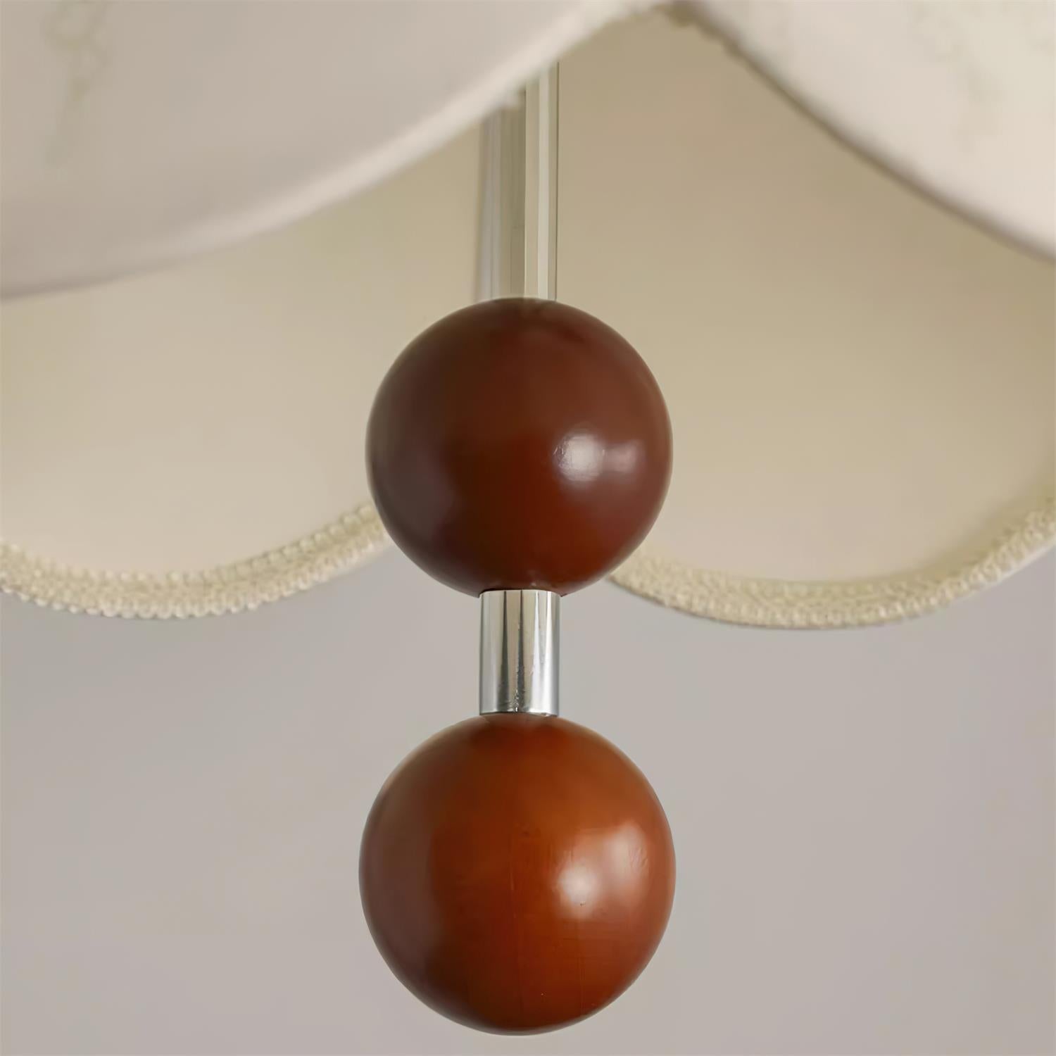 Pendant Lamp With Walnut Wood Accents And Warm Lighting