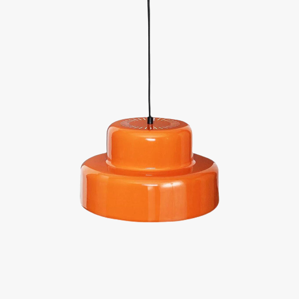 Durable Vintage Orange Metal Pendant Light For Dining