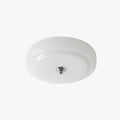 White Glass and Metal Flush Mount Ceiling Light for Living Room