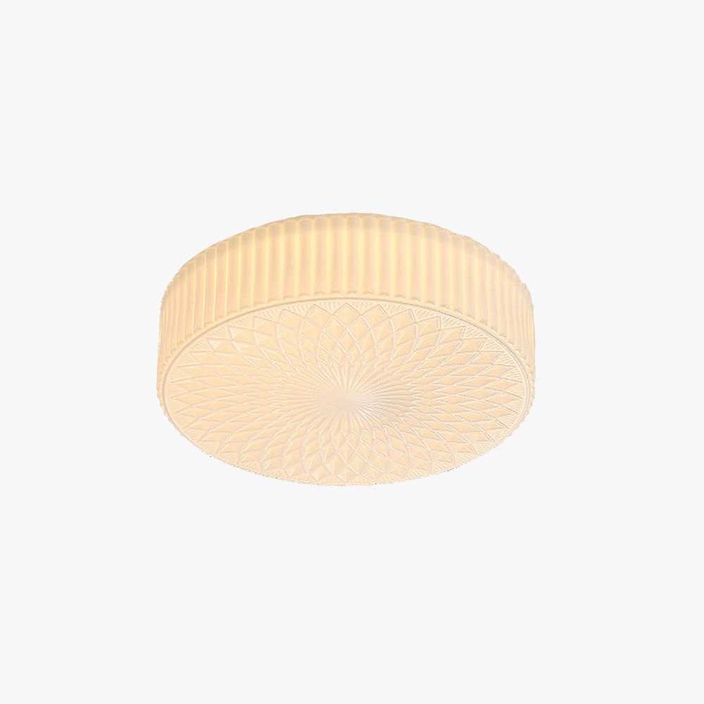 Cream Glass LED Flush Mount Ceiling Light For Study And Bedroom