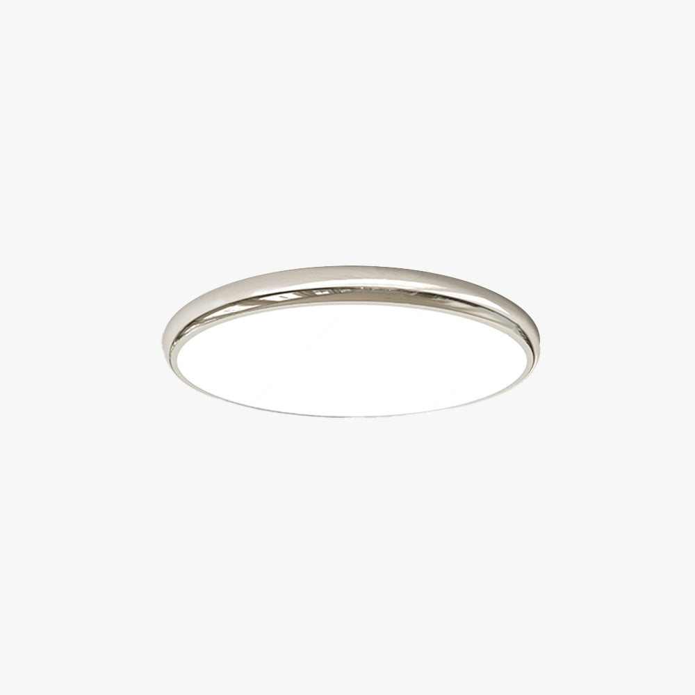 Elegant Retro Round Flush Mount Ceiling Light In White Metal Bedroom