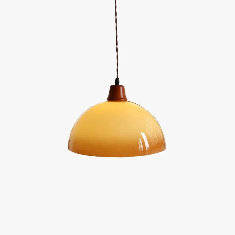 Warm Wood Round Pendant Light With Adjustable Glow