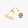Retro Floral Glass LED Wall Light Antique Gold