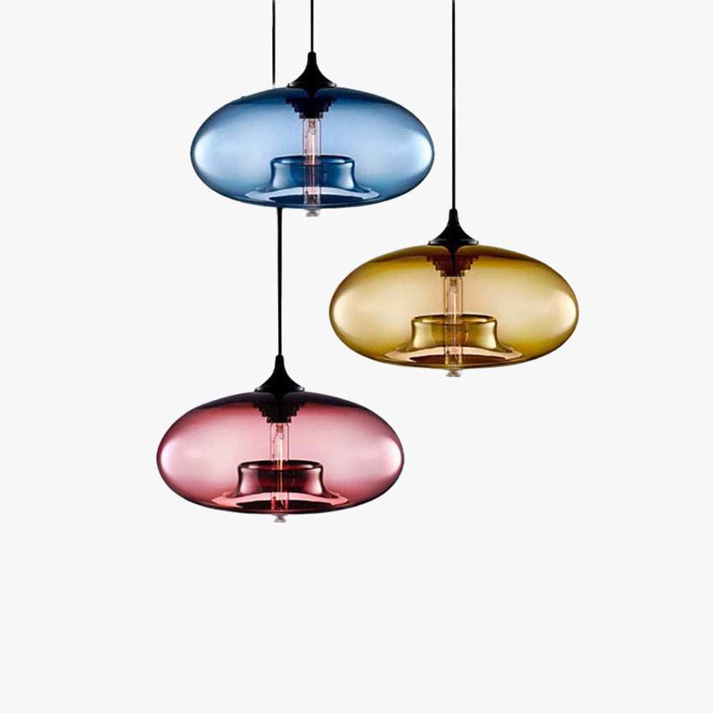 Bread Shaped Glass Pendant Light With Warm Ambient Glow