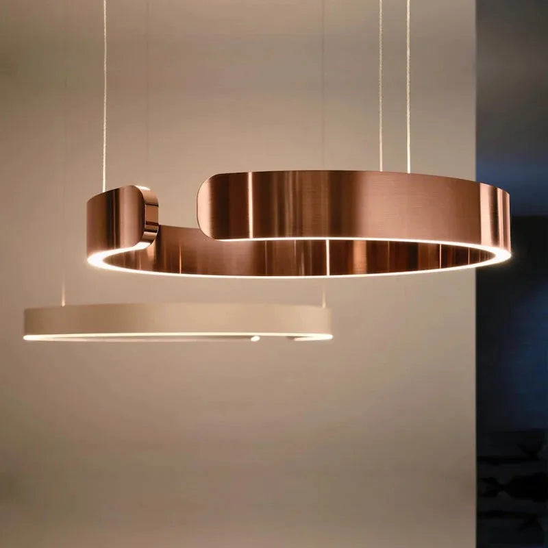 Lux Geometric Led Ring Pendant Delivers Soft Ambience