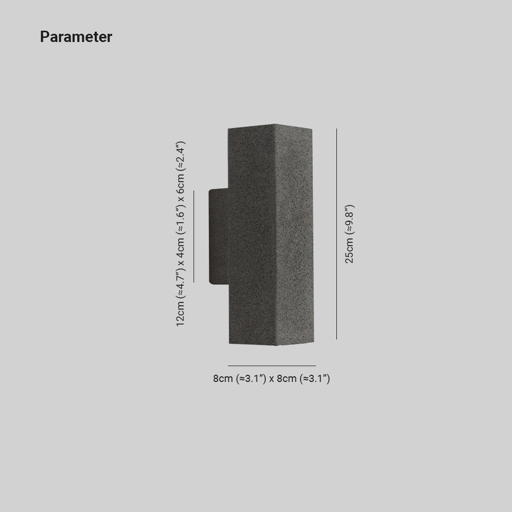 Minimalist Cement Square Outdoor Wall Light White Finish