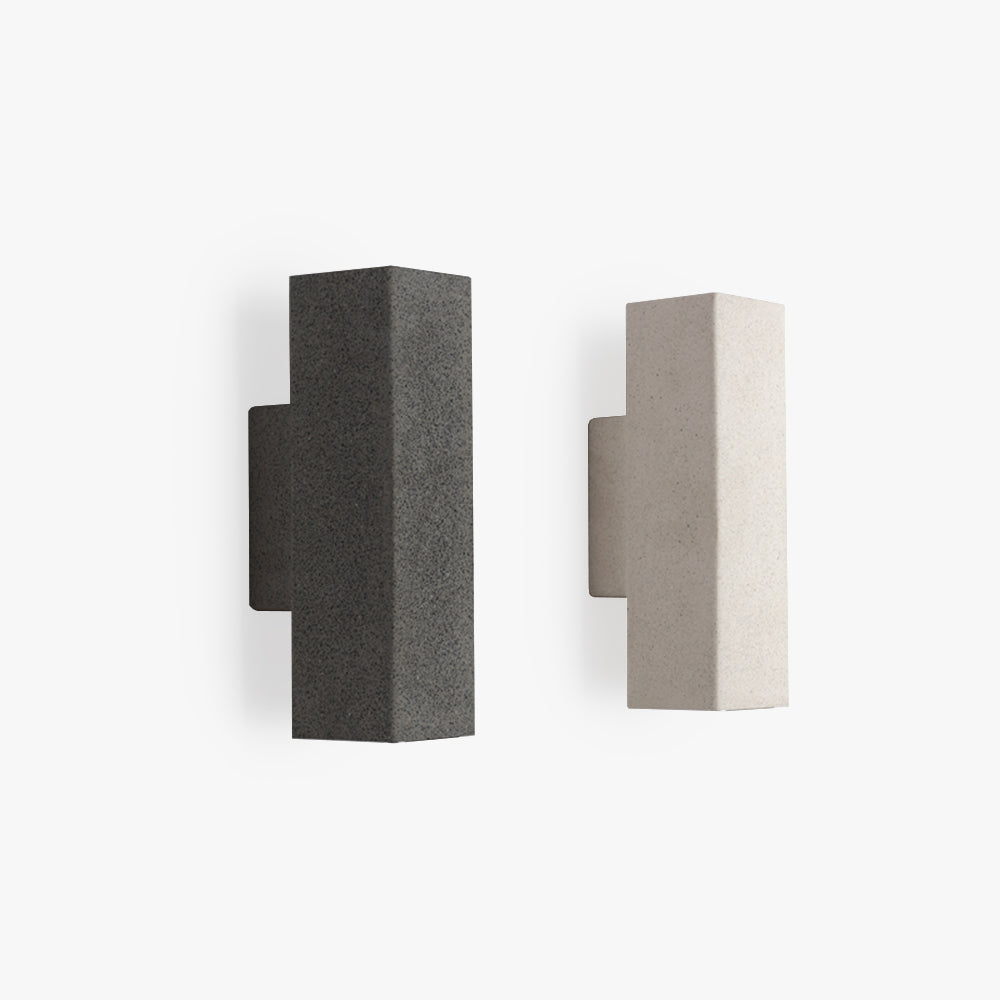 Minimalist Cement Square Outdoor Wall Light White Finish