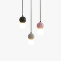 Double Orb Travertine Pendant Light With Warm Glow