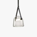 Nordic Leather-Glass Pendant Light With Soft Milky Glow