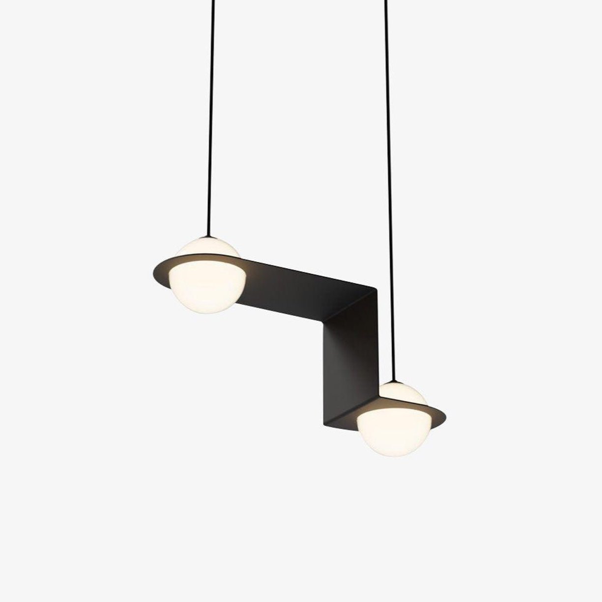 Selan Black Glass Pendant Lamp With Adjustable Height