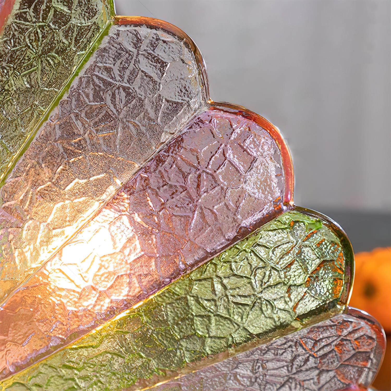 Colorful Petal Glass Shade Ceiling Light With Gold Canopy