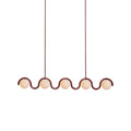 Red And Silver Linear Chandelier Inspired By Art Nouveau