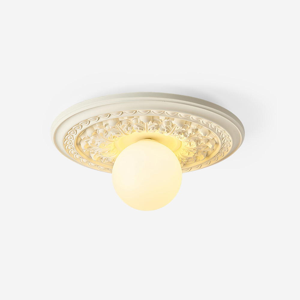 Vintage Carved Globe Ceiling Light With G9 Socket