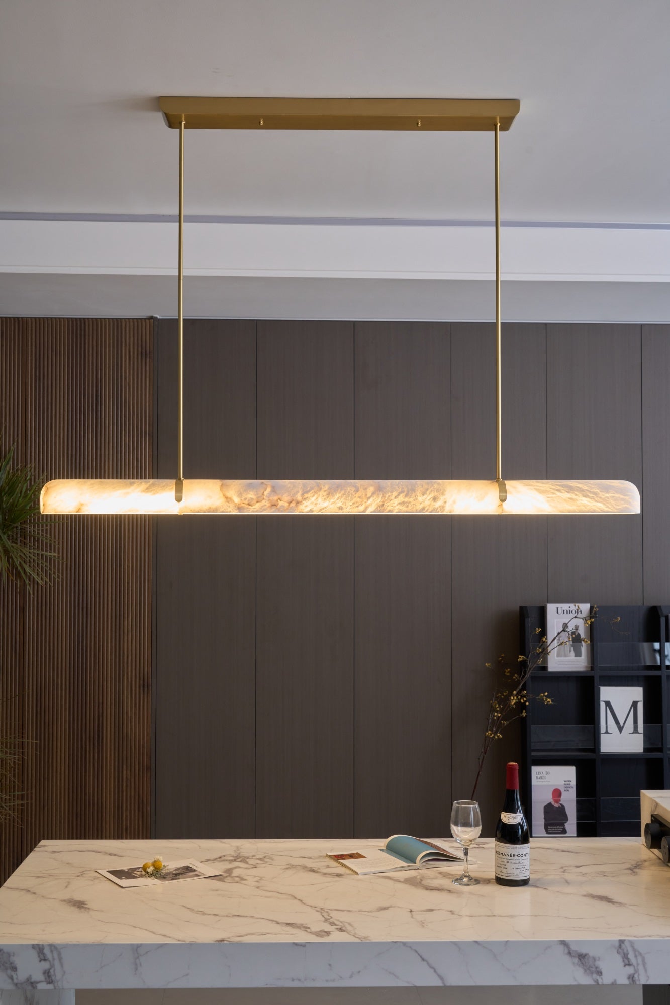 Alabaster Pendant Light With Adjustable Color Temperature