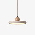 Suspension Travertine et Bois Pour Une Lumière Chaleureuse et Naturelle