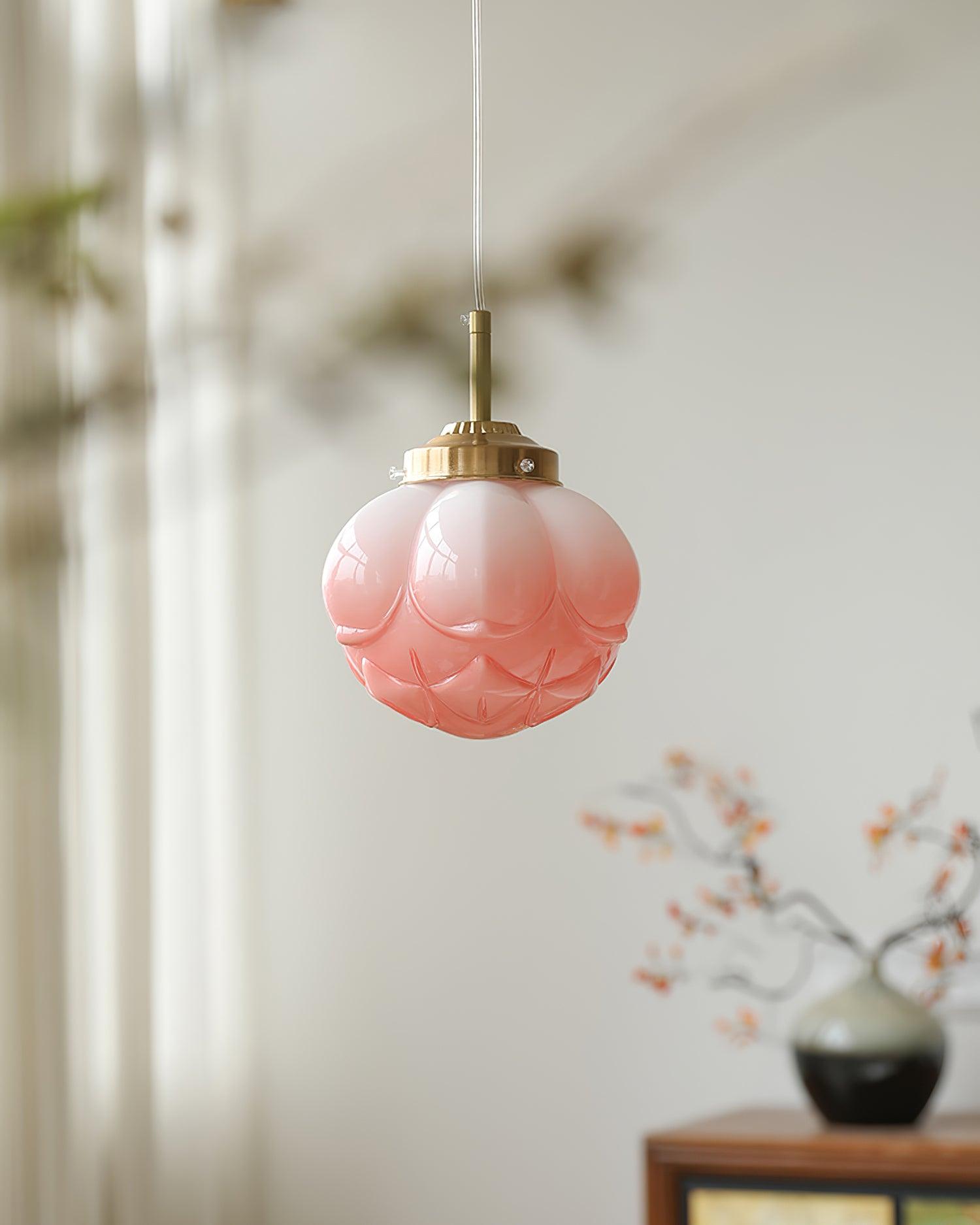 Pendant Lamp With Lotus Glass Shade For Ambient Glow