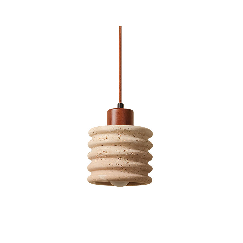 Travertine Pendant Light With Ambient Glow