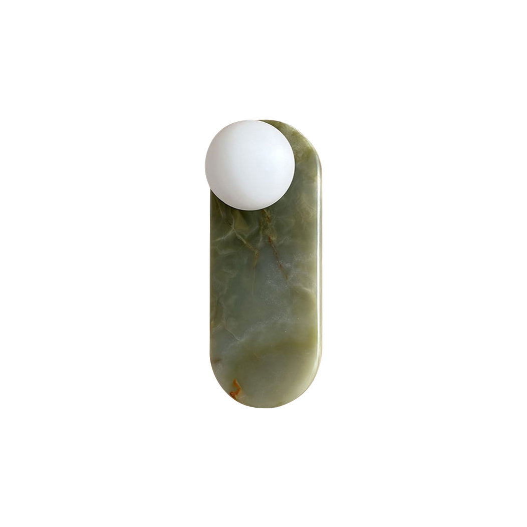 Jade Wall Lamp With Glass Shade In Mid Century Style