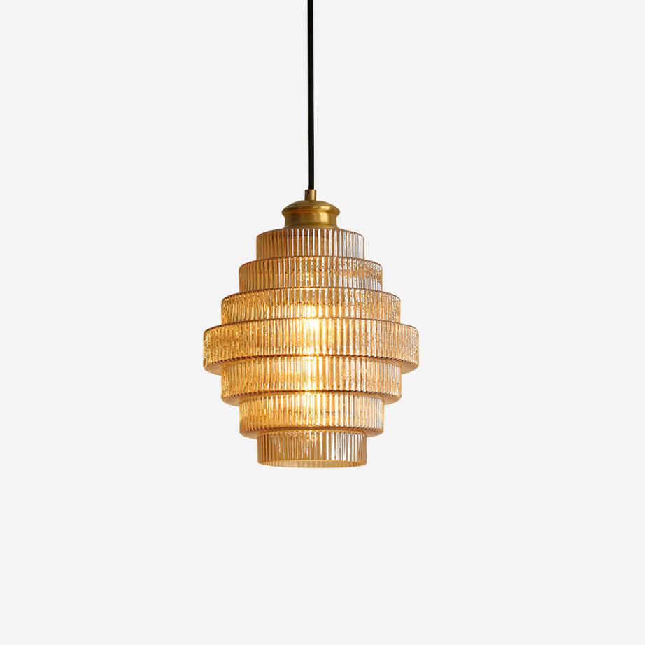 Tiered Glass Pendant Lamp With Warm Ambient Glow
