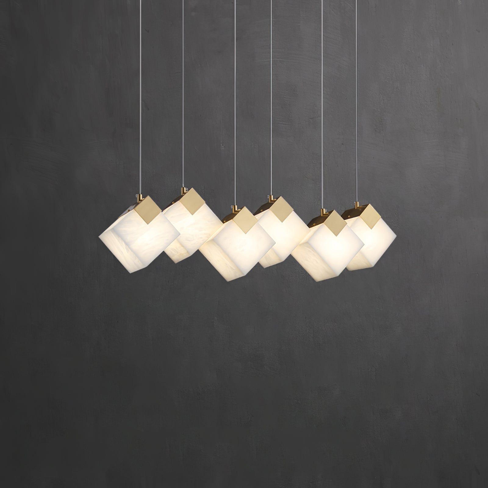 Alabaster Linear Pendant Light With Ambient Glow