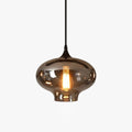 Minimalist Glass Pendant Light With Smoke Gray Shade