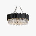 Noir Cylindrical Crystal Metal Chandelier For Living Room