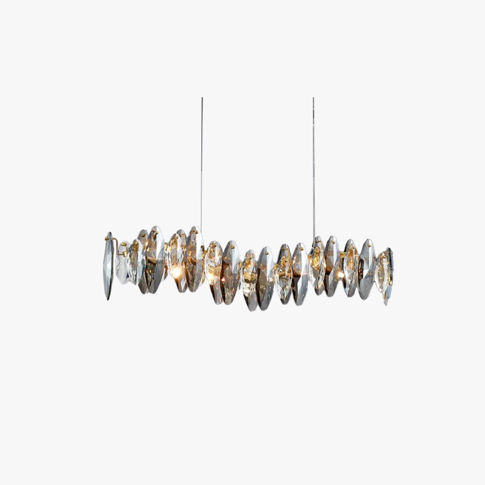 Elara Gold Crystal Chandelier With Glass And Metal Frame
