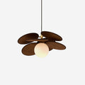 Natural Wood Petal Pendant Light For Warm Ambience