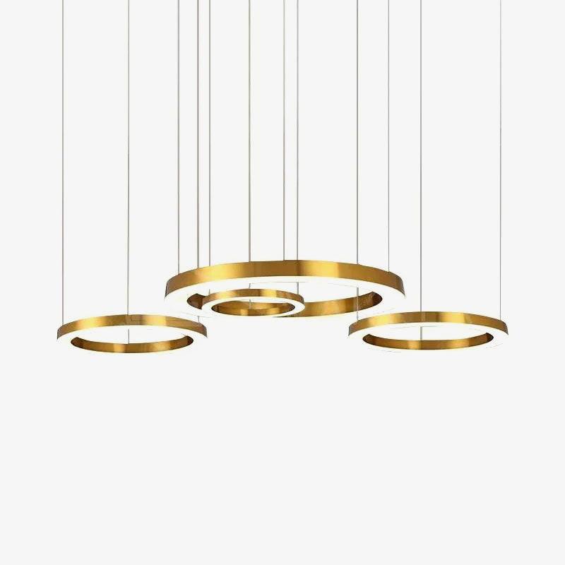 Gold Ring LED Pendant Light With Adjustable Design