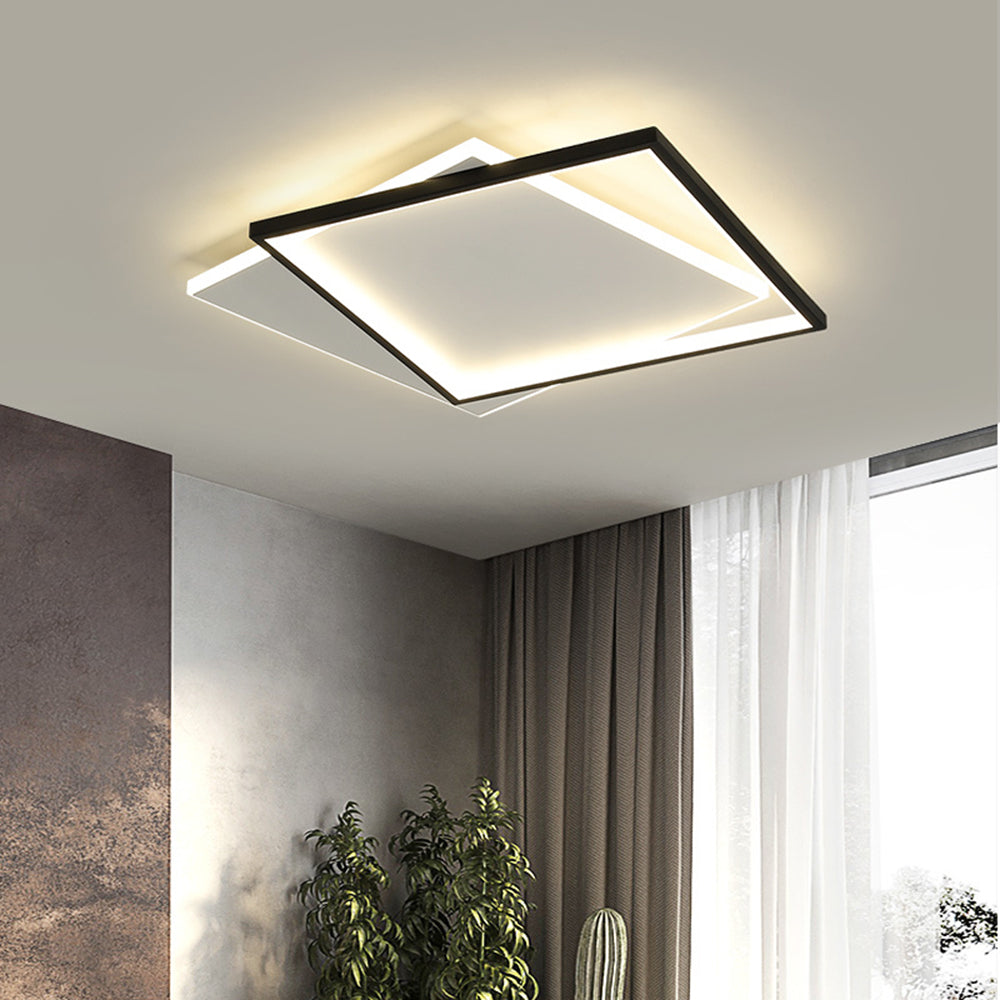 Premium Flush Mount Ceiling Light Square Or Round Black And White