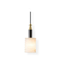 Alabaster Pendant Lamp With Grooved Cylinder Soft Glow