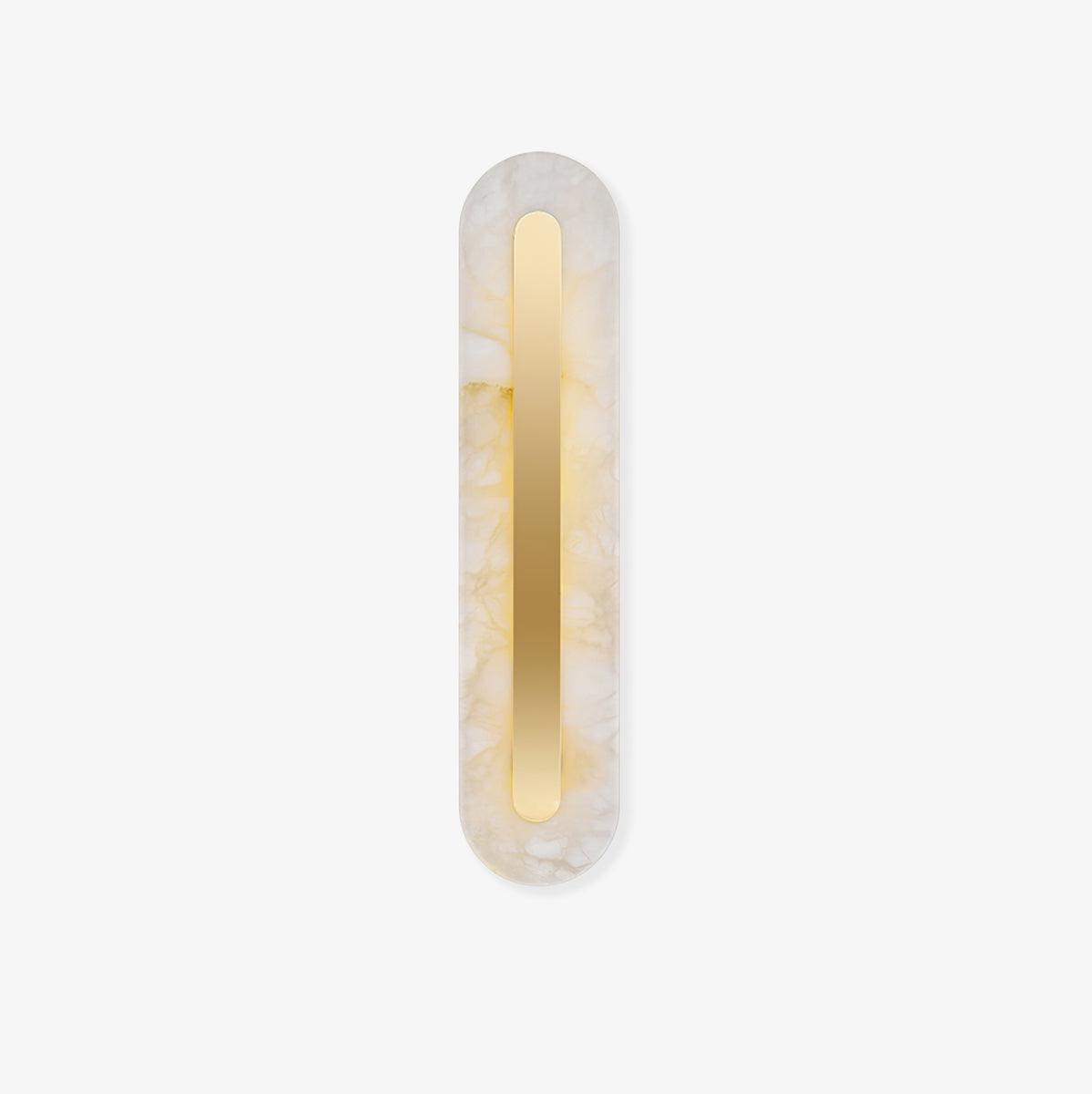 Alabaster Style Soft Glow Wall Lamp With Brass Accents