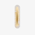 Oval Alabaster Glass Wall Lamp With Brass Accents