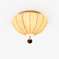 Willow Wood And Lotus Fabric Ceiling Light