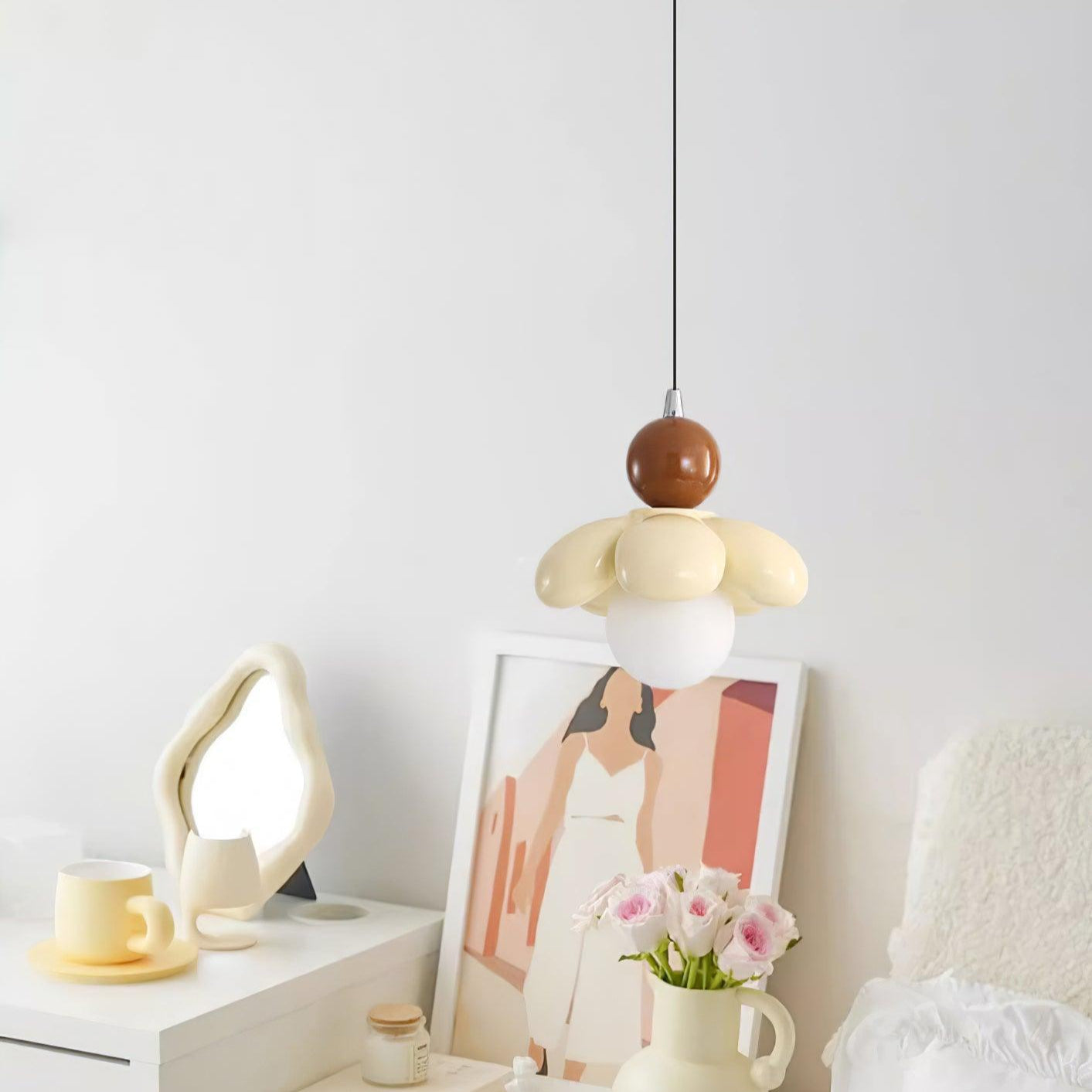 Floral Pendant Light With Dimmable Glow