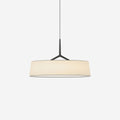 Pendant Light White Fabric Drum Shade Black Integrated Led
