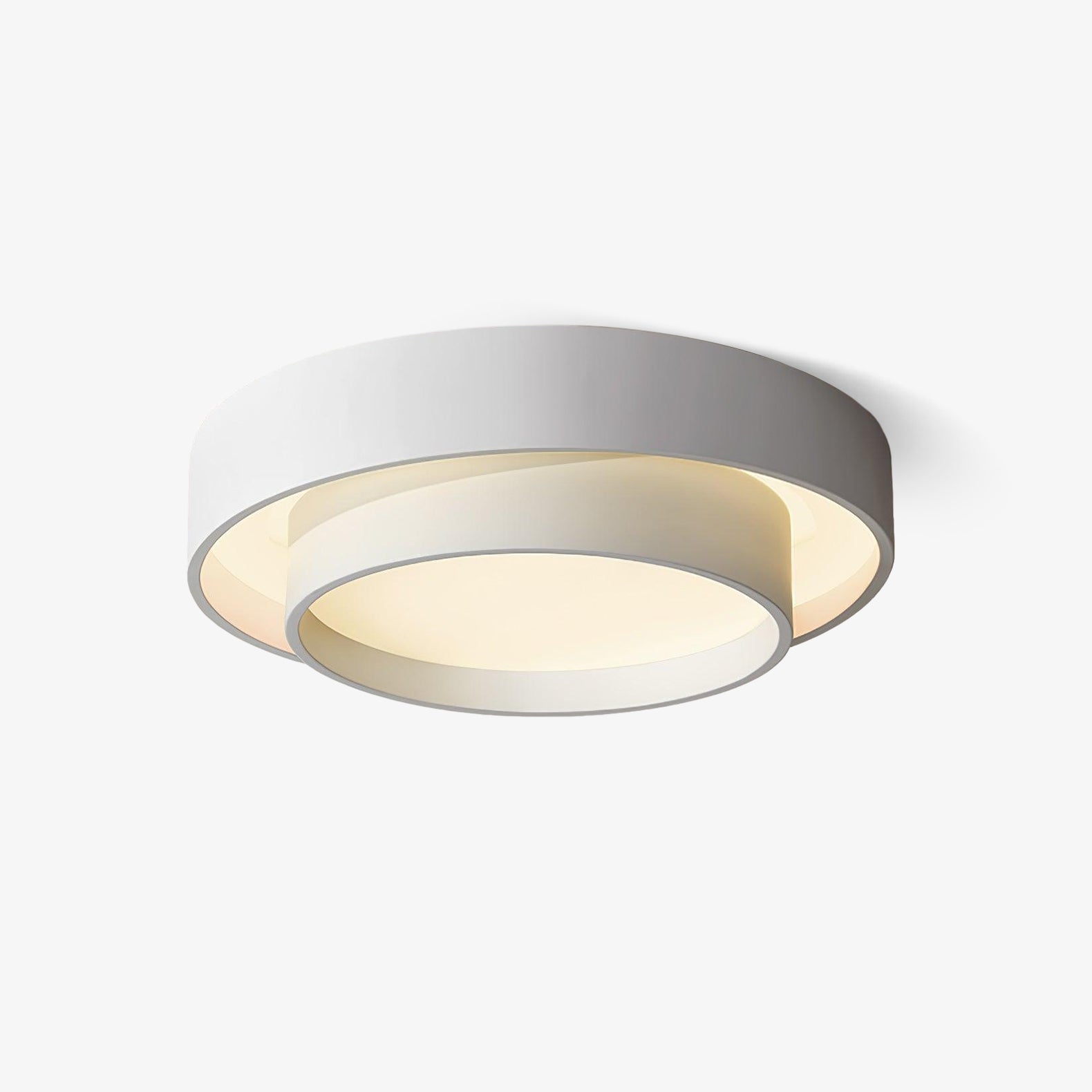 Minimalist Double Ring Ceiling Lamp In Grey White Black