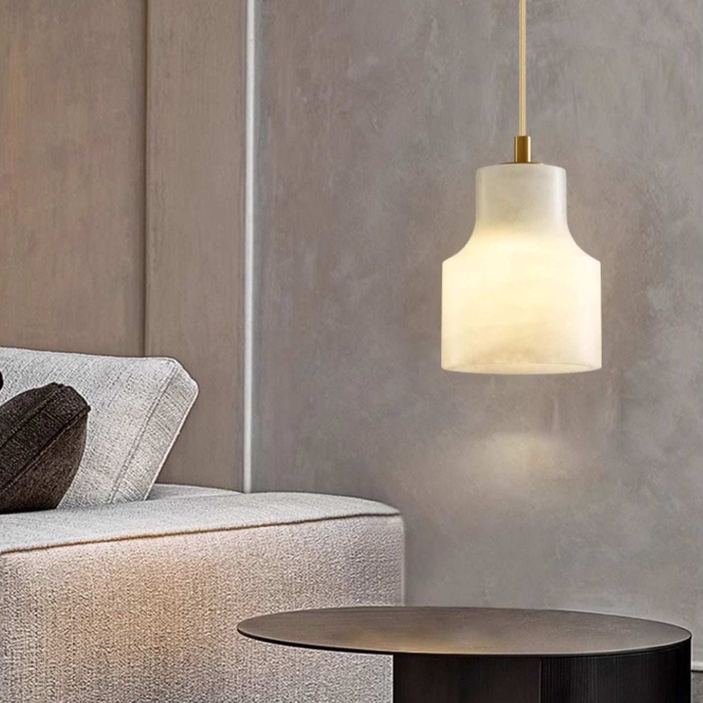 Timeless Alabaster Brass Pendant Light