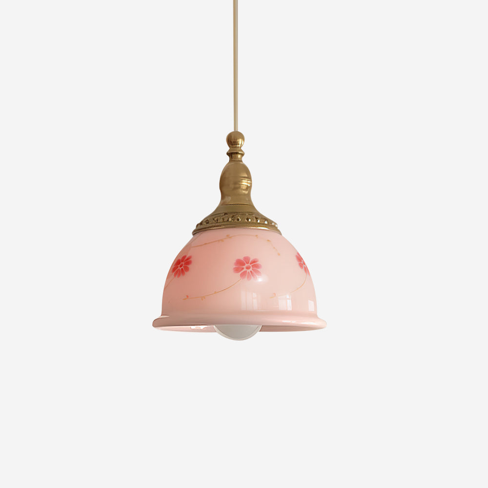 Vintage Brass Glass Pendant For Ambient Lighting