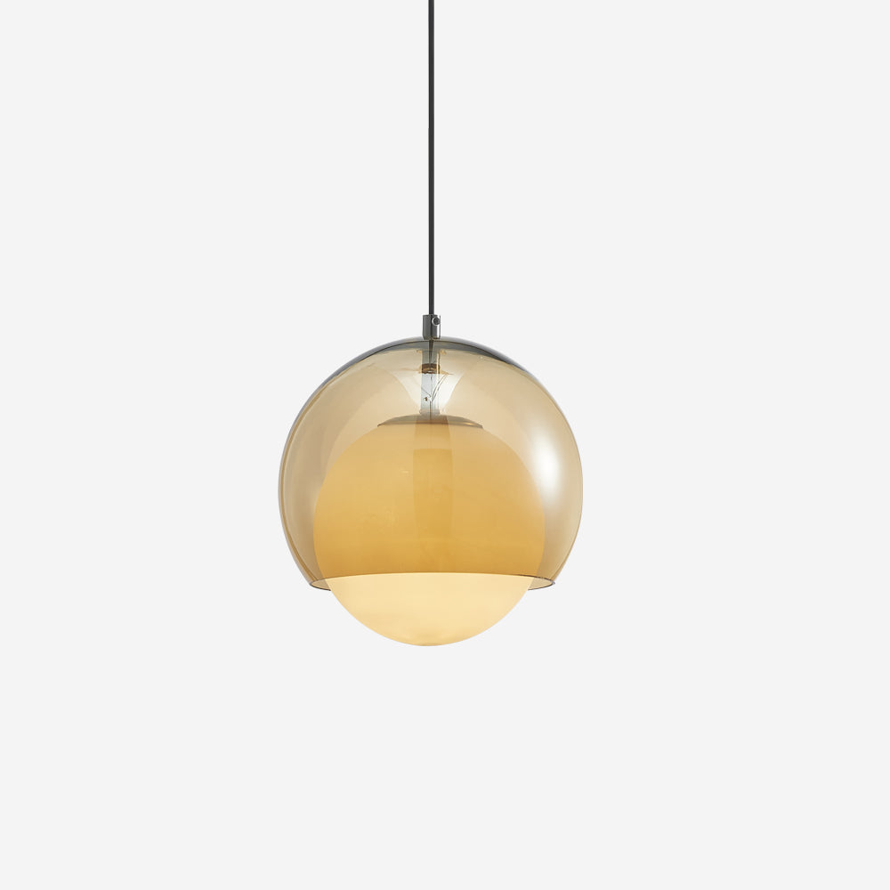 Pendant Light With Double Glass Globes For Ambient Glow